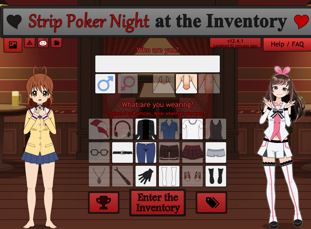 Strip poker the inventory.