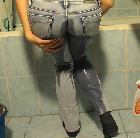 Girls pee their jeans