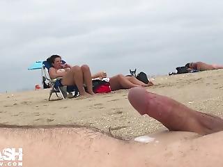 Breast assholes handjob penis on beach